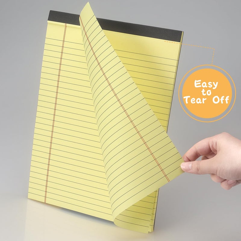 ZZTX Legal Pads 8.5 x 11 Inch Yellow Writing Notepad, Lined Writing Pads for Work Office School, 50 Sheets Per Pad, A4, 1 Pack - Image 5