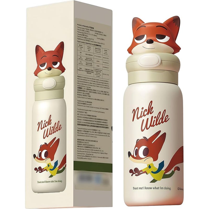 Miniso Disney Cartoon Portable Insulated Cup - Judy, Nick & Stitch, Cute and Exquisite, Perfect for Collection and Gifting as Birthday or Easter Presents (Nick) - Image 1