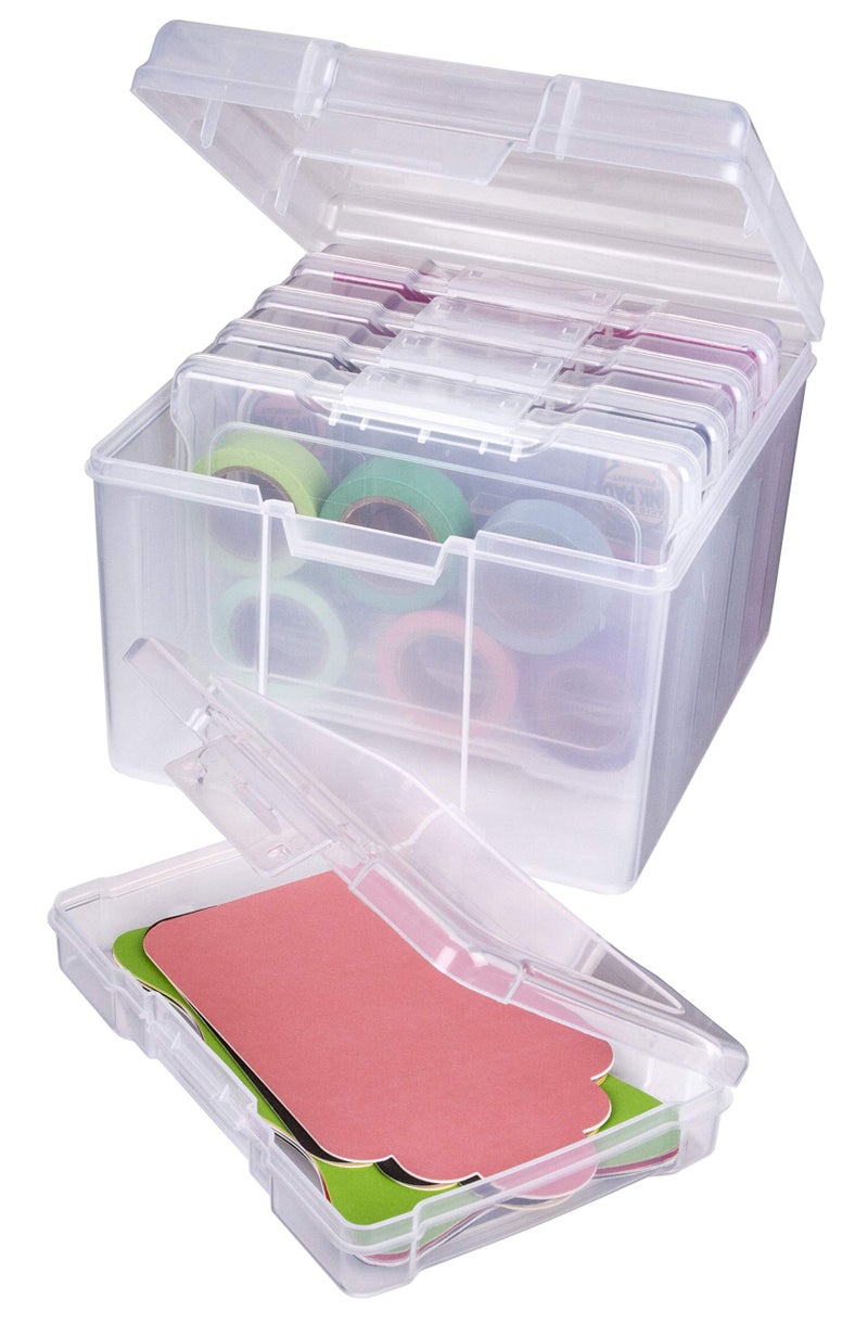 ArtBin 6947ZZ Photo  Craft Organizer Set Large Box with 5 Plastic Storage Cases Inside Clear - Image 3