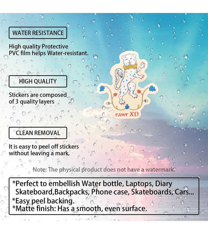Funny Water Bottle And Laptop Stickers Cute PVC Decals Set - Image 3