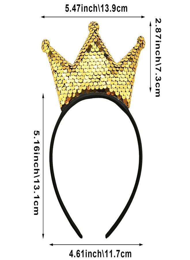 Capiant 3 PACK Sequins Crown Headband, Queen Crown Headband, Women Hair Band Accessories, Cute Hair Accessories Fit Women Party Take Photos Decorations(3 Colors) - Image 2