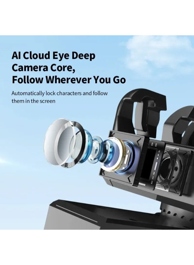 C10 AI Face Tracking Gimbal Stabilizer with Dual Fill Light, Tripod & Bluetooth – Black+Red  - Image 5