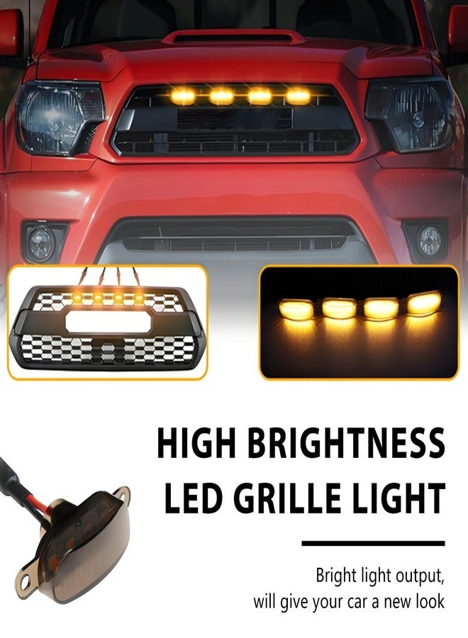 NYTKL 4 PCS Car LED Grille Lights, Waterproof Bright Front Grill Trim Lamps with Wiring Harness, Bumper LED Running Lights for 2004-2019 F150 F250 F350 Raptor 2013-2018 Ram 1500 (Black & Yellow) - Image 4