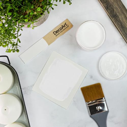 DecoArt Americana Decor - 8oz Pure White Satin Acrylic Paint for Wall Art & Home Furniture Touch Up - Includes E-book - Image 4