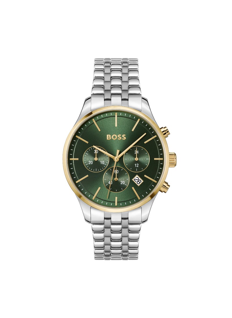 HUGO BOSS ساعة كرونوغراف دائرية للرجال بعلبة خضراء - 1514159  - Image 1
