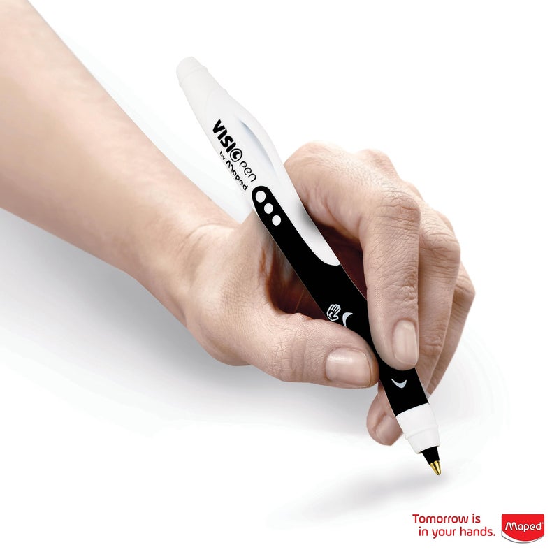 Helix Maped - Visio Left-Handed Quick-Drying Ballpoint Pen - Left Handed - Innovative (Black, 2 unit) - Image 5