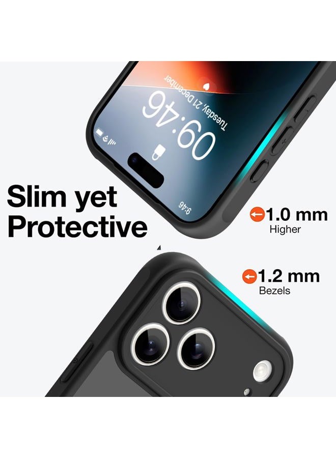 OOK Magnetic Case for iPhone 17 Pro Max (6.9") – Slim Translucent Matte Cover with Black Floral Wild Flower Design [MagSafe Compatible] Camera Protection, Lightweight & Stylish - Image 4