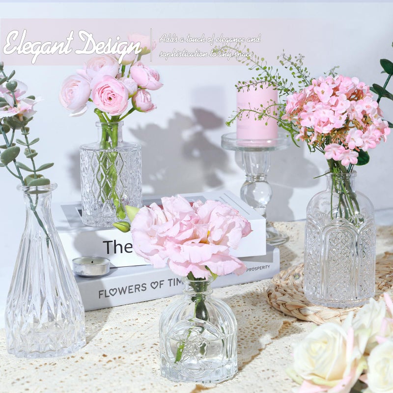 TBWIND Glass Bud Vase Set of 24, Small Clear Flower Vases for Centerpieces in Bulk, Mini Vintage Vase for Wedding Decor, and Home Table DÃ©cor - Image 5