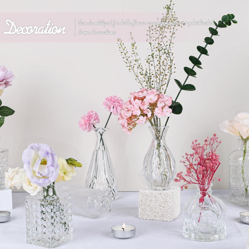 TBWIND Glass Bud Vase Set of 24, Small Clear Flower Vases for Centerpieces in Bulk, Mini Vintage Vase for Wedding Decor, and Home Table DÃ©cor - Image 2