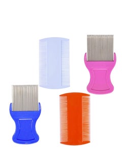ZYOUNG 4 Pcs Head Hair Comb Including 2 Pieces Hair Comb Double Sided 2 Pieces Removal Dandruff Comb with Metal Teeth  - Image 1