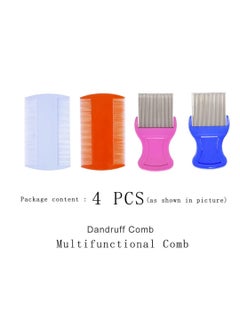 ZYOUNG 4 Pcs Head Hair Comb Including 2 Pieces Hair Comb Double Sided 2 Pieces Removal Dandruff Comb with Metal Teeth  - Image 2