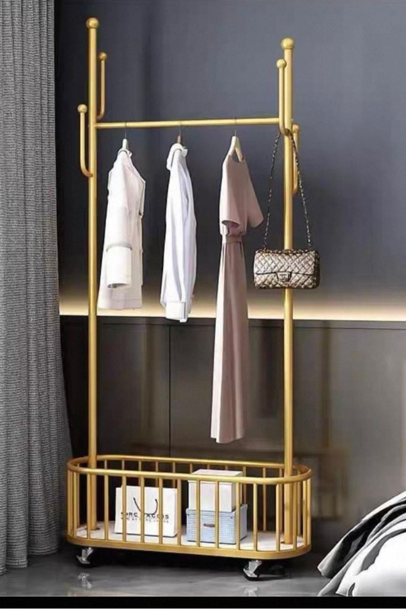 alwan antiques and frames Clothes rack with storage base on wheels - Height 173 cm, Width 100 cm