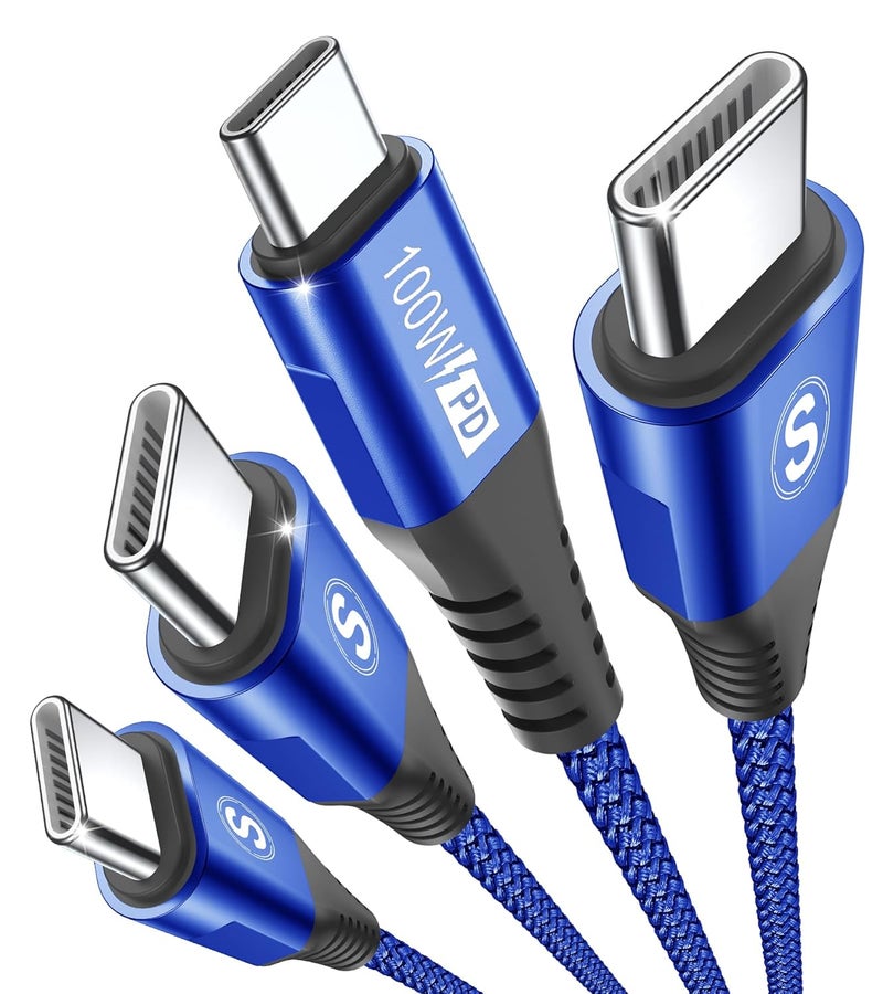 sweguard USB C Cable [2-Pack,1M ],100W Power Delivery PD Braided Super Fast Charge Cable USB Type C for iPhone 15 16 17 Pro Max Plus,MacBook,iPad Pro,Galaxy S25 S24 S23 S22 S21, Huawei - Image 1