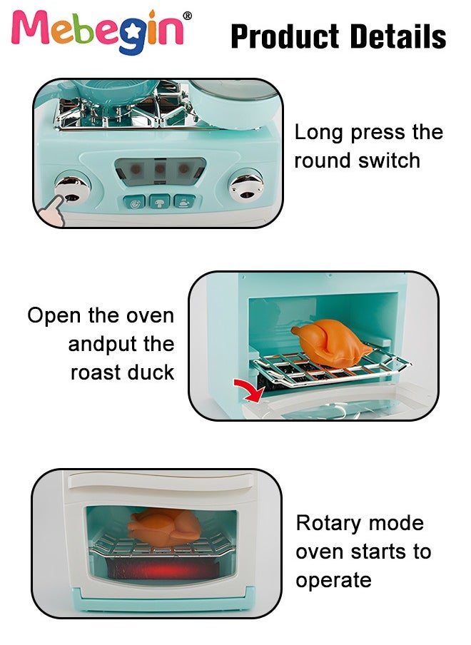 MEBEGIN Kids Oven Toy with Roast Duck, Easy Bake Oven Toy Kitchen Set, Fun Toy Microwave, Role Play Toy Kitchen Set, 3 AA batteries Required(Not Included), 14.5*10*19.5cm  - Image 5