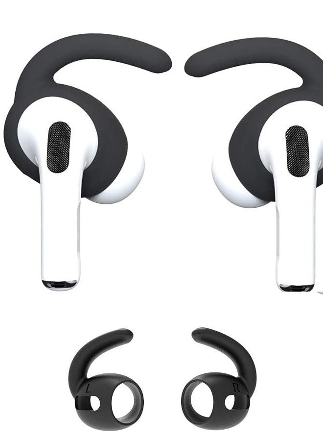 JNSA [Never Lose Your Air Pods Pro] Anti Slip Set, Sport Ear Hook Compatible with Air Pods Pro (Clear)+ Air Pods Pro Earbuds Ear Hooks Cover + Strap Compatible with Air Pods Pro [3in1],Black' - Image 2