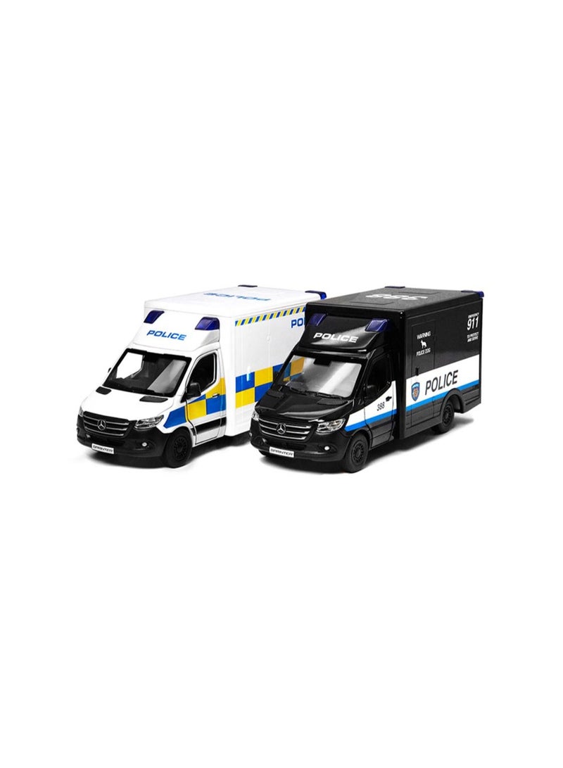 Kinsmart 1:48 die-cast Mercedes Benz Sprinter Police Edition- Black - Image 1