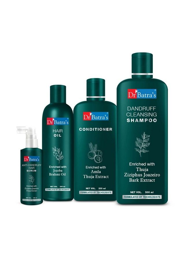 Dr Batra's Anti Dandruff Hair Serum Conditioner 200 Ml Hair Oil 200 Ml And Dandruff Cleansing Shampoo 500 Ml Kit For Deep Nourishment Frizz Control Highly Rich Thuja Ph Balance (Pack Of 4) - Image 2