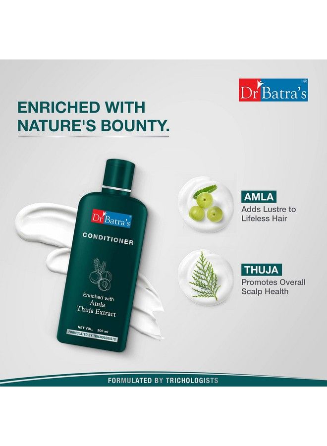 Dr Batra's Anti Dandruff Hair Serum Conditioner 200 Ml Hair Oil 200 Ml And Dandruff Cleansing Shampoo 500 Ml Kit For Deep Nourishment Frizz Control Highly Rich Thuja Ph Balance (Pack Of 4) - Image 4