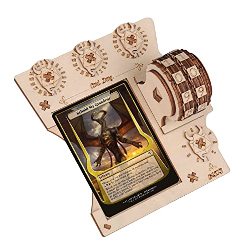 CZYY Commander EDH Command Zone Tray with Life Counter Wooden Compatible with Magic The Gathering MTG - Image 1