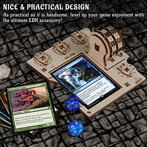 CZYY Commander EDH Command Zone Tray with Life Counter Wooden Compatible with Magic The Gathering MTG - Image 5