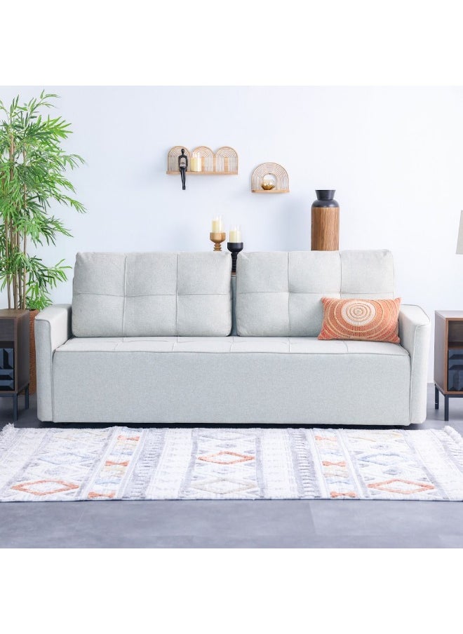 DANUBE HOME Aziyah Pull Out Fabric Sofa Bed With Storage Convertible Sleeping Sofabed Comfortable Living Room Furniture L223Xw94Xh97Cm - Light Grey  - Image 1
