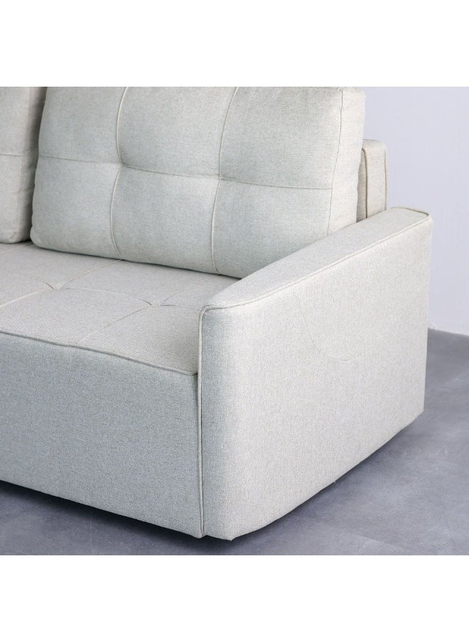 DANUBE HOME Aziyah Pull Out Fabric Sofa Bed With Storage Convertible Sleeping Sofabed Comfortable Living Room Furniture L223Xw94Xh97Cm - Light Grey  - Image 2