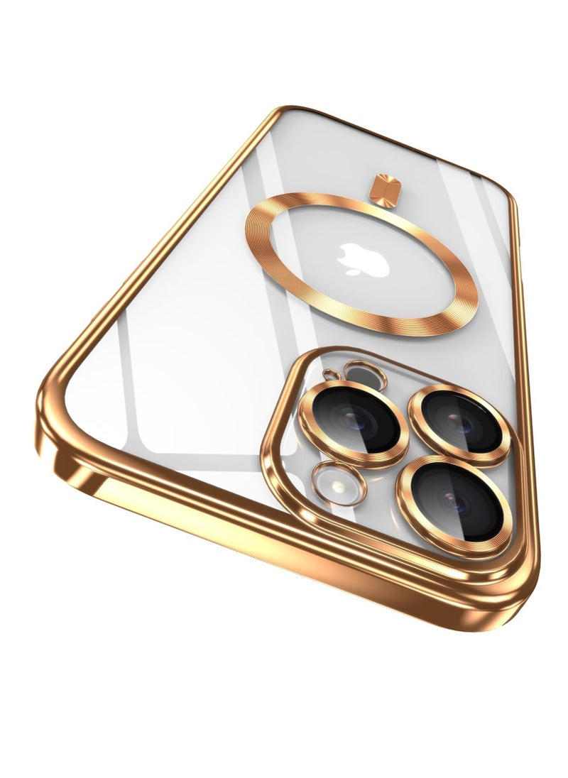 Houmt iPhone 16 Pro Case Cover with MagSafe Full Camera Lens Protector Fashionable Electroplated Magnetic Suction Full Covered Shockproof Phone Cover  for iPhone 16 Pro  - Image 1