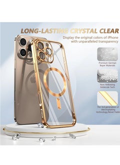 Houmt iPhone 16 Pro Case Cover with MagSafe Full Camera Lens Protector Fashionable Electroplated Magnetic Suction Full Covered Shockproof Phone Cover  for iPhone 16 Pro  - Image 2