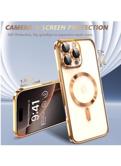 Houmt iPhone 16 Pro Case Cover with MagSafe Full Camera Lens Protector Fashionable Electroplated Magnetic Suction Full Covered Shockproof Phone Cover  for iPhone 16 Pro  - Image 3