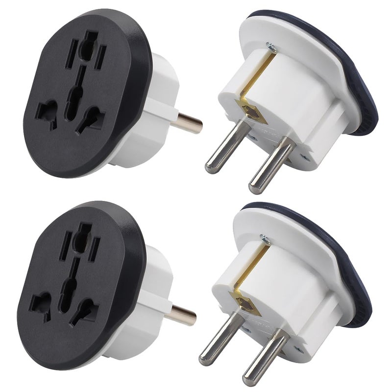 MANGO 4PiecePlug Converter UAE USA EU UK AU CN to KSAEUGermany Socket Travel Adapter Universal Socket Travel Adaptor for Business Trip Holiday Hotel Airport for Cell Phone Laptop