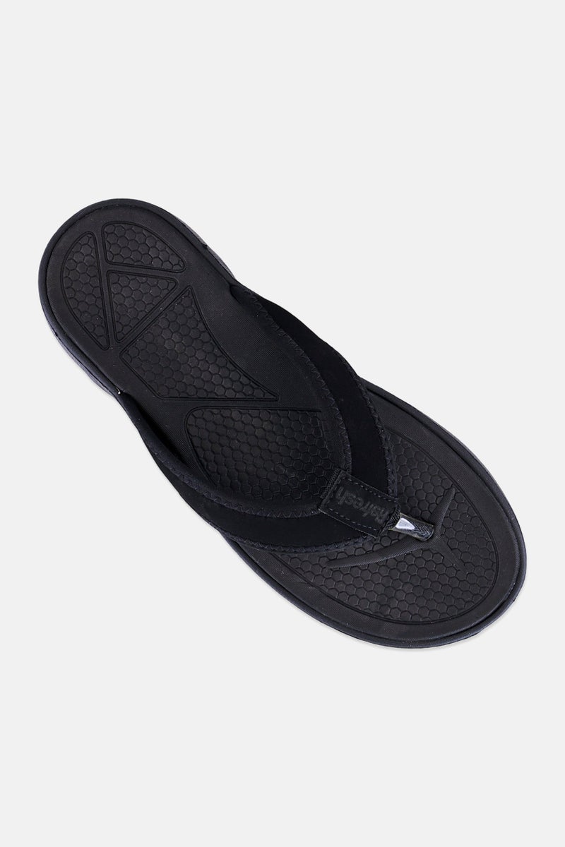 REFRESH Men Brand Logo Slip On Slippers, Black - Image 3
