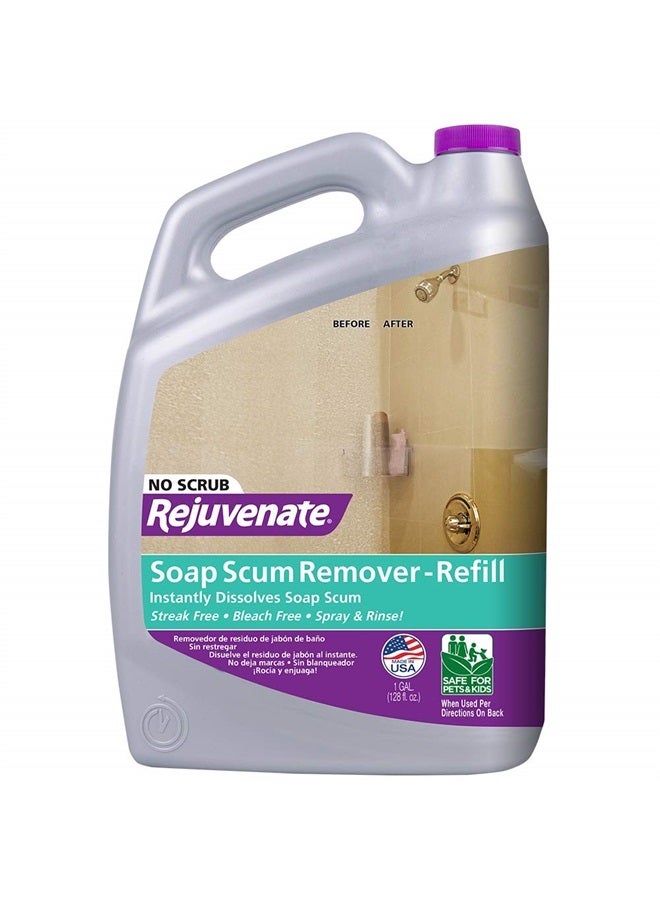 Rejuvenate Scrub Free Soap Scum Remover Cleaning Formula - Spray and Rinse for Streak Free Finish on Glass, Ceramic Tile, Chrome, Plastic and More - Image 1