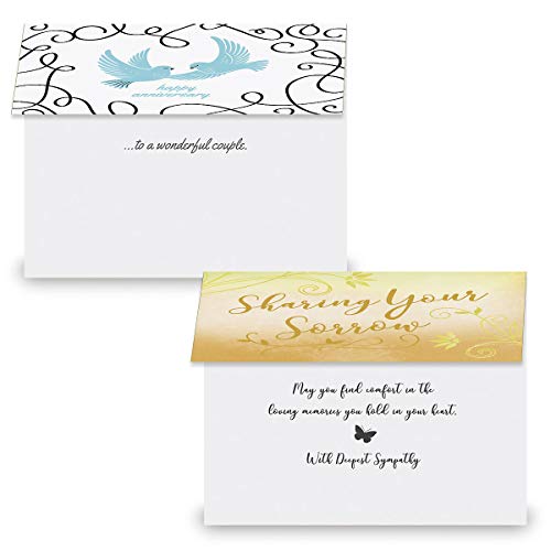 Current Deluxe Foil Assorted Cards with Envelopes All Occasion - 20 Pack, Large 5" x 7" Cards with Sentiments, Variety of Get Well, Sympathy, Birthday, Anniversary & Thinking of You - Image 3