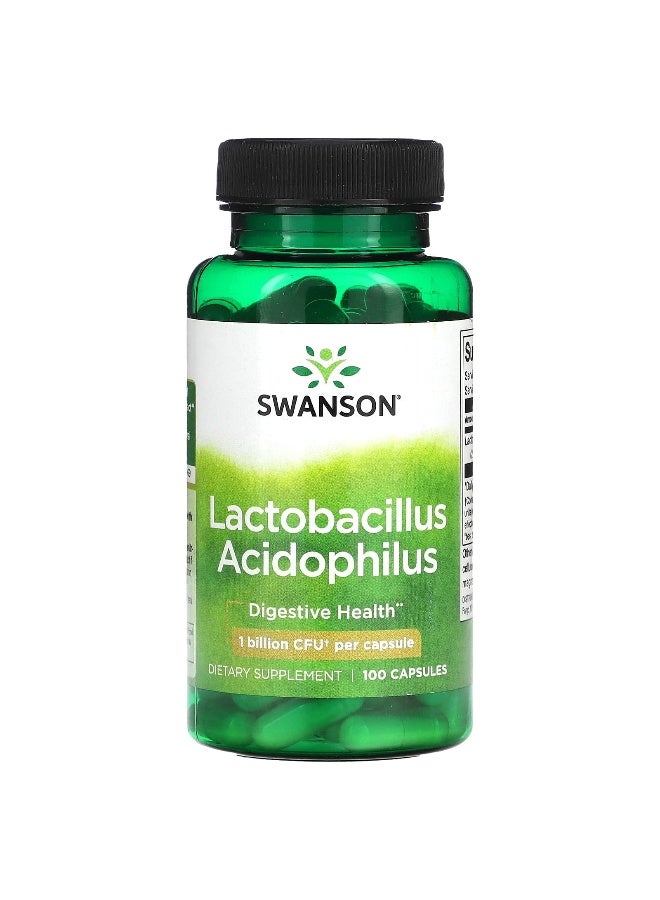 Swanson, Lactobacillus Acidophilus, 1 Billion CFU, 100 Capsules - Image 1