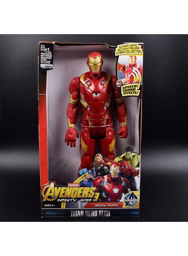 نسخة الصوت والضوء من لعبة نموذج لعبة الرجل الحديدي المتحركة هالك كابتن أمريكا من أفنجرز ليج، اللون: الرجل الحديدي - Image 1