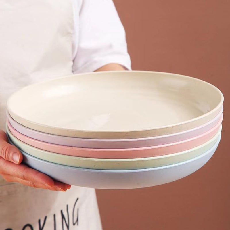 LRUUIDDE Unbreakable Cereal Dinner Plate 9 Inch Wheat Straw Deep Reusable Plastic Lightweight Salad Kids for Kitchen Camping BPA FREE Dishwasher Safe - Image 5