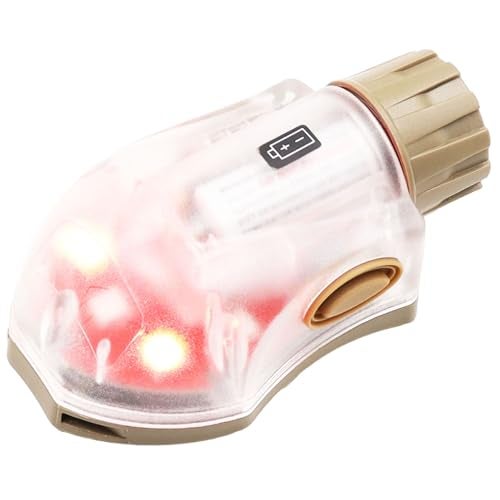 LThyzszb Tactical IR Strobe Helmet Light Military Identification Light with LED Visible Light Constant-on & Strobe Survival Signal Light (Tan-Red) - Image 1