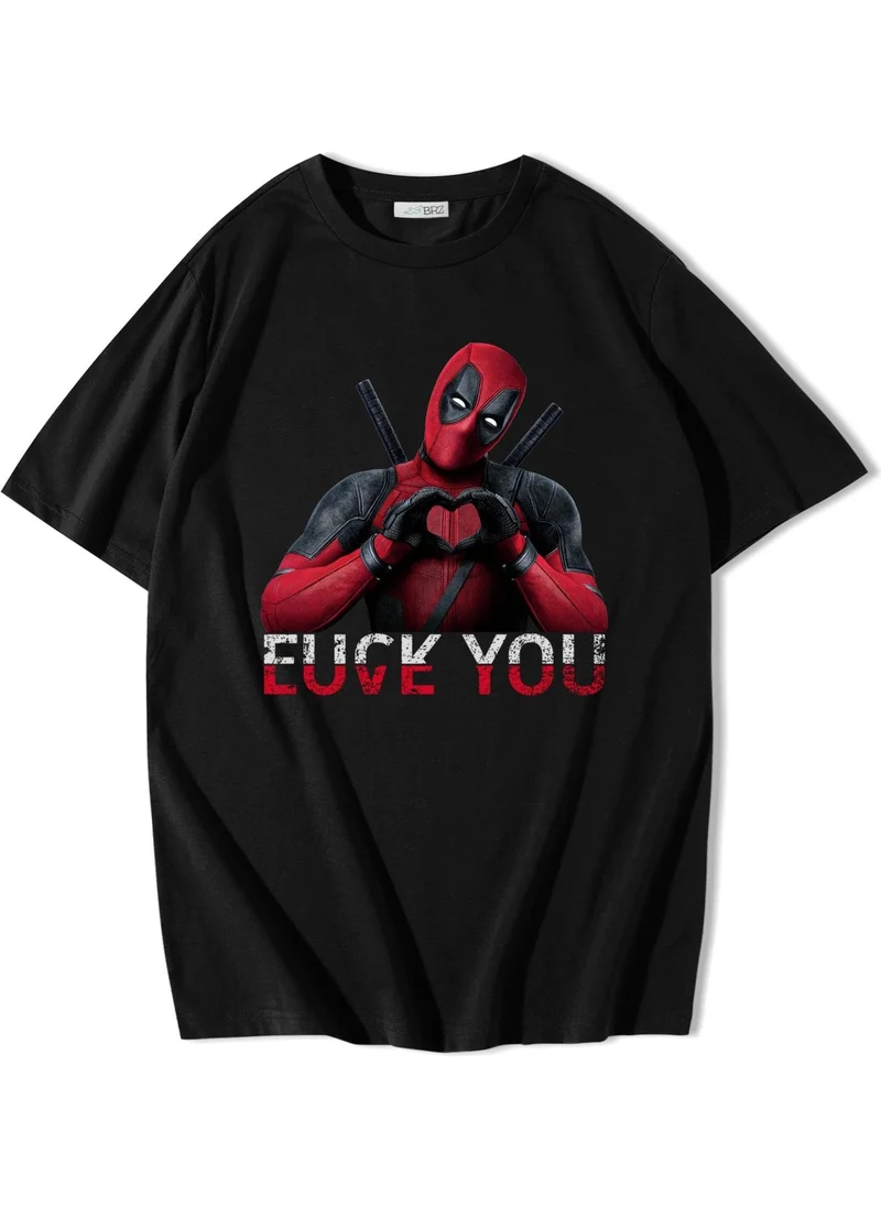 بي ار زد كولكشن Unisex Oversize Deadpool Love You T-Shirt