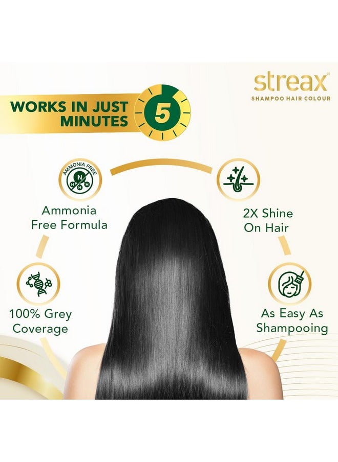 Easy Do-It-Yourself Hair Colour Shampoo, 200 Ml I Squeeze Pack With Natural Extracts I Long Lasting Formula I Colours In Minutes, Natural Black