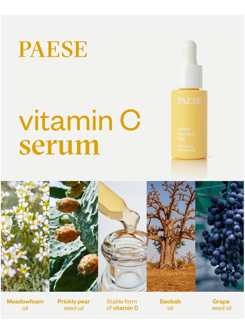 Paese Vitamin C 10% Brightening Face Serum, Anti-Aging & Radiant Skin Oil Serum with Deep Nourishing Formula for All Skin Types (15ml) - Image 3