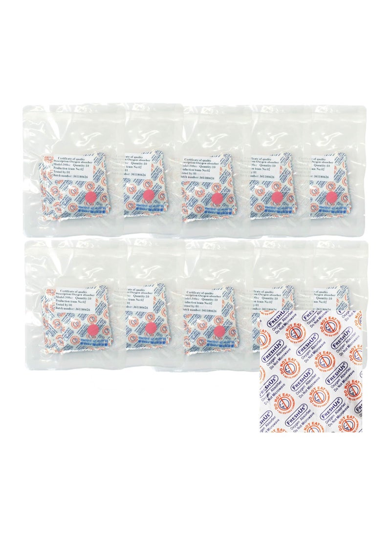 FreshUs - 300cc Oxygen Absorber(10 individual pack of 10 Packets, Total 100 Packets) Long Term Food Storage (100, 300 CC) - Image 1