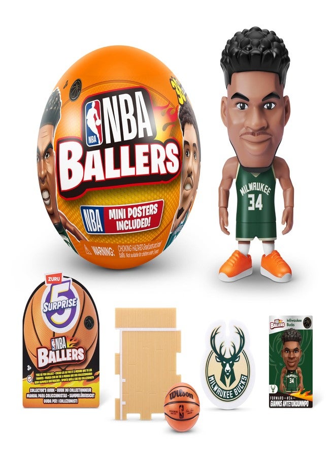 5 Surprise NBA Ballers Series 1 by ZURU, Collectible Mystery Capsule, Toy for Girls, Realistic Miniature Baby, Playset and Accessories - Image 1