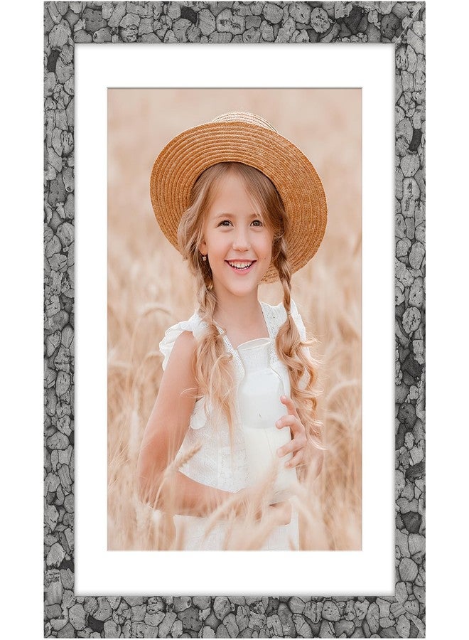 ORIVAN 8x10 Picture Frame Wood Display Picture 6x8 with Mat or 8x10 without Mat Stone Grey Photo Frame for Wall and Tabletop Decoration - Image 1