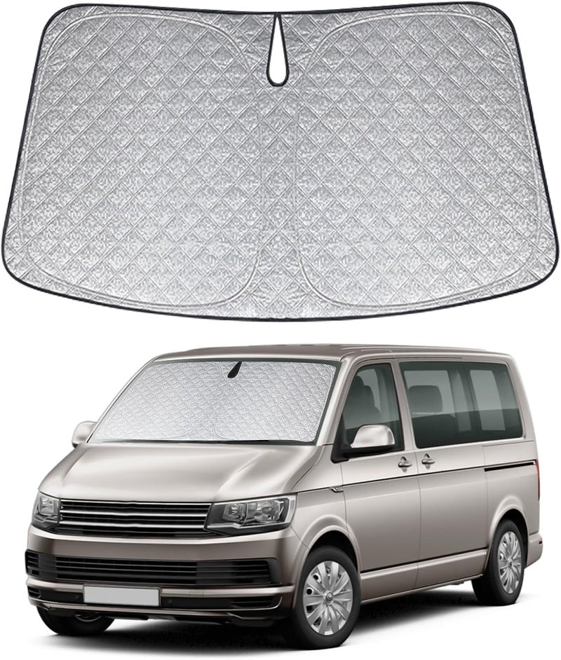 XCBYT Sun Protection Car Windscreen Cover for VW T5, Thickened UV and Heat Reflective Sunshade - Image 1