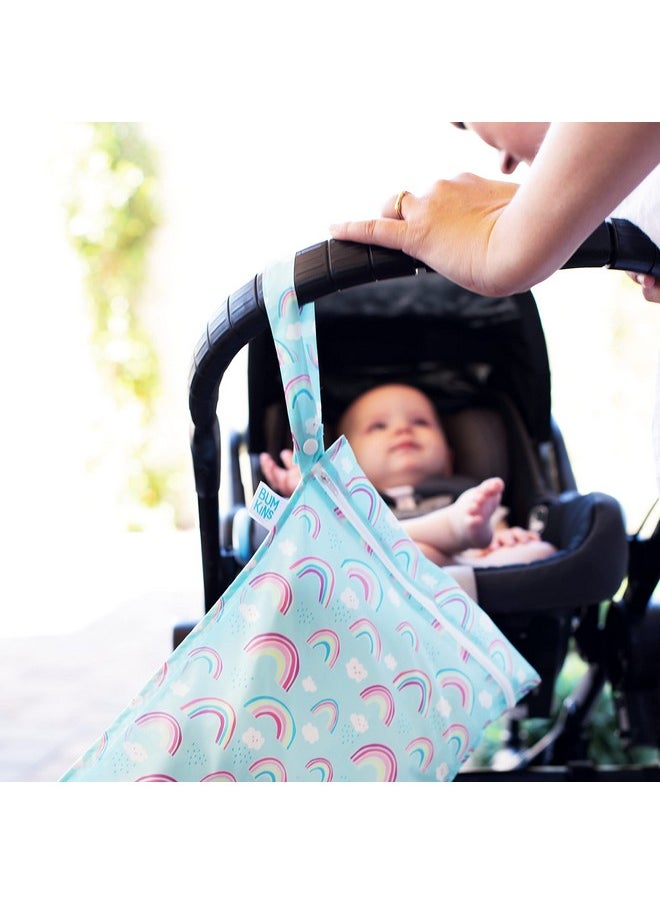 BUMKiNs Waterproof Wet Bag For Baby, Travel, Swim Suit, Cloth Diapers, Pump Parts, Pool, Gym, Toiletry, Strap To Stroller, Daycare, Zip Reusable Bag, Wetdry Packing Pouch, 2-Pk  - Image 3