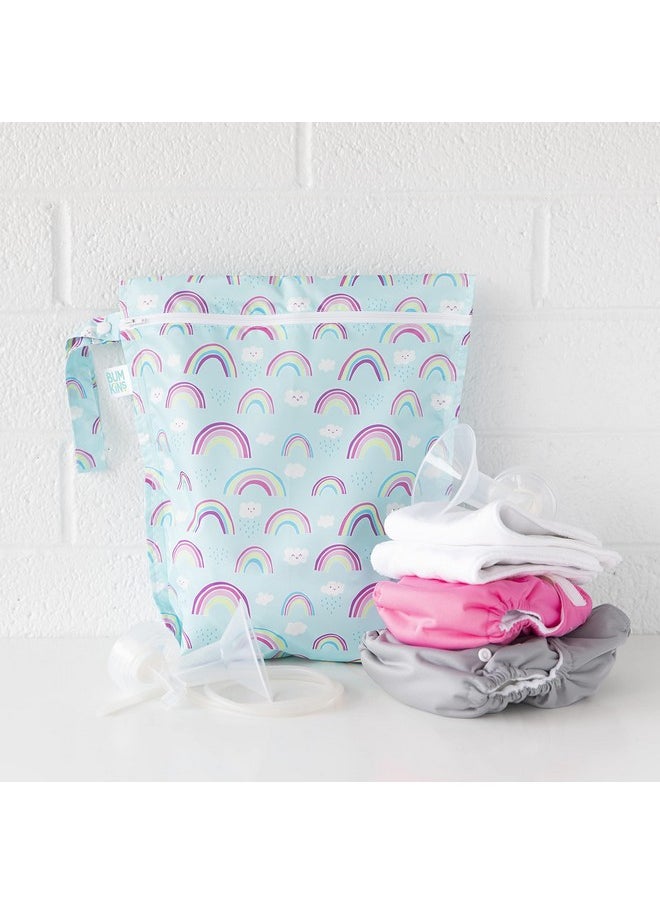 BUMKiNs Waterproof Wet Bag For Baby, Travel, Swim Suit, Cloth Diapers, Pump Parts, Pool, Gym, Toiletry, Strap To Stroller, Daycare, Zip Reusable Bag, Wetdry Packing Pouch, 2-Pk  - Image 2
