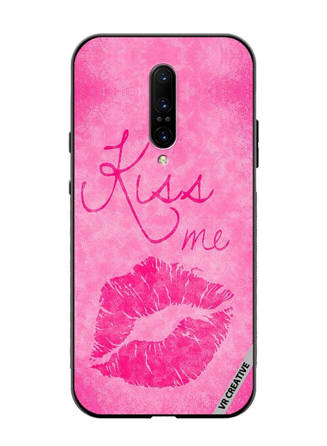 VR CREATIVE Protective Case Cover For OnePlus 7 Pro Kiss me Pink Design Multicolour - Image 1