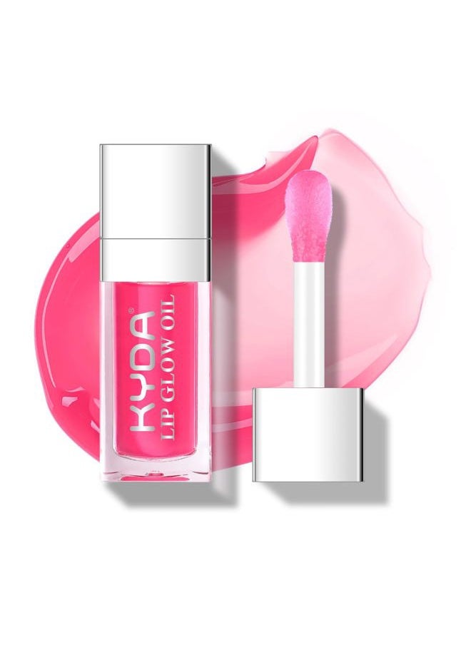 KYDA Hydrating Lip Glow Oil, Moisturizing Lip Oil, Glossy Transparent Plumping Lip Gloss, Tinted Lip Oil for Lip Care and Dry Lips-Cherry  - Image 1