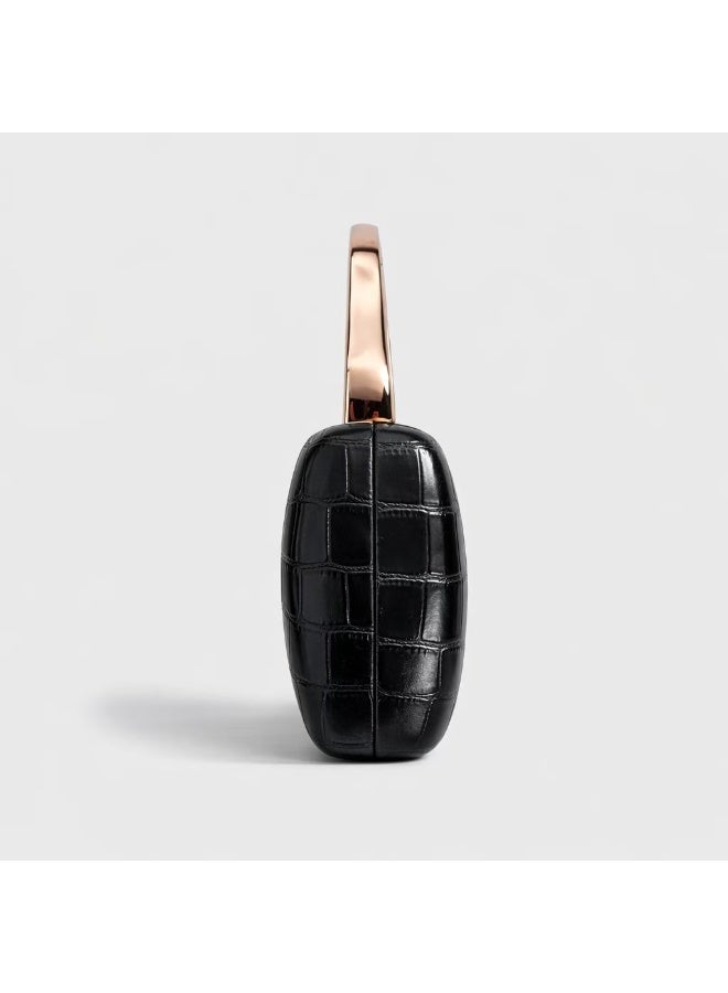 Flossie Black crossbody bag with gold PU accents, perfect for commuting, daily outings, and evening events - Image 3