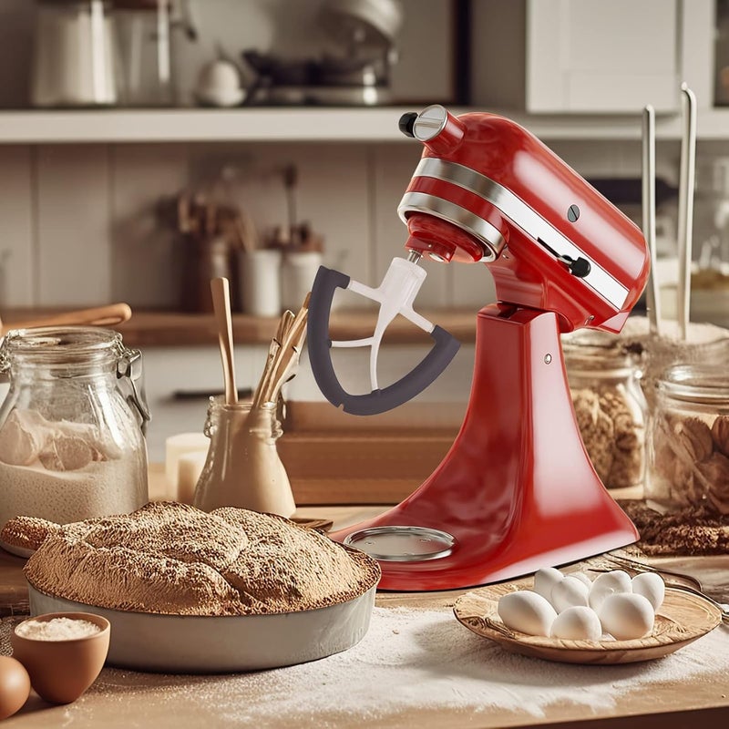 FOCOllK مضرب الحافة المرنة لخلاط Kitchenaid، سعة 4.5-5 كوارت لملحق المضرب من Kitchen Aid، يناسب الرأس المائل لملحقات خلاط Kitchenaid مع حواف سيليكون مرنة لكاشط الوعاء من - Image 4